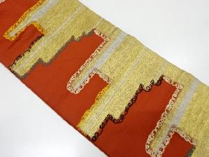 アンティーク　抽象模様織り出し名古屋帯（着用可）
